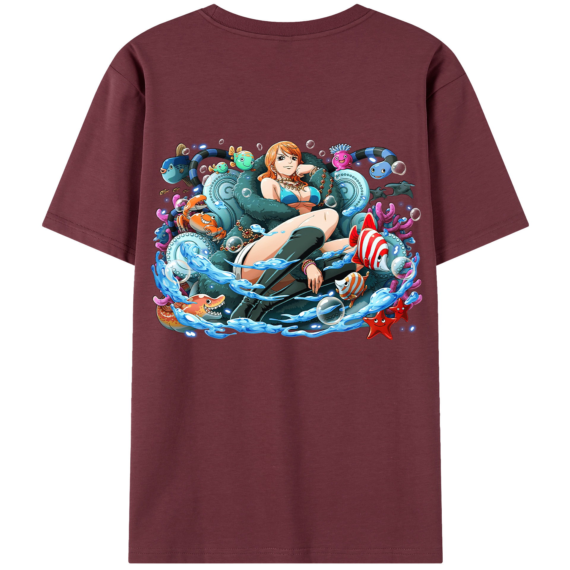 ワンピース ナミ ONE PIECE Nami 綿100％半袖Tシャツ（背面プリント）